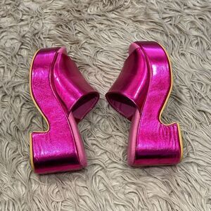 Matisse for Anthropologie metallic pink platform heels size 7